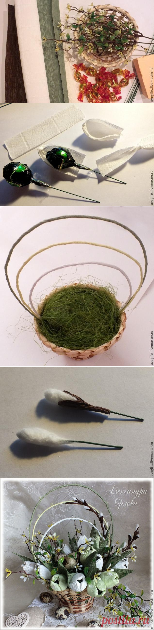 Корзина из конфет "Вербное воскресенье" — Сделай сам, идеи для творчества - DIY Ideas