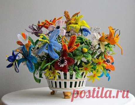 (334) French Beaded Flowers | Seed beads - Flowers &amp; Leaves | Бисерные Цветы, Французский и История