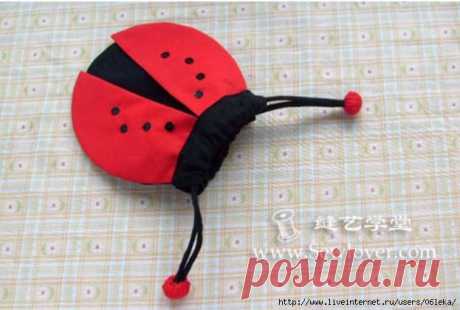 Сумка-мешочек божья коровка. Bag ladybug. ~ HandMadiya.com