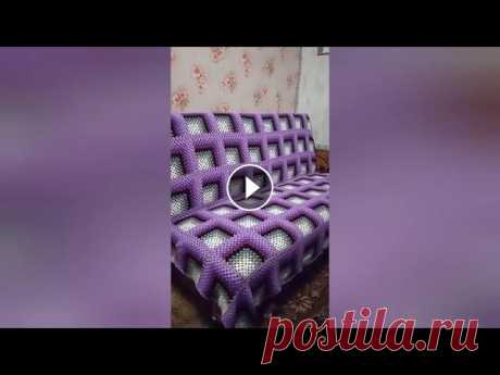 Плед 3D,  N2. Мой второй плед 3D. Всем привет, вот и готов мой второй плед в формате 3D, вязала его 1,5 месяца. Пряжа детская новинка от пехорки. 1 мотив 22×22 см плед 1,8×2, 0 покупал...