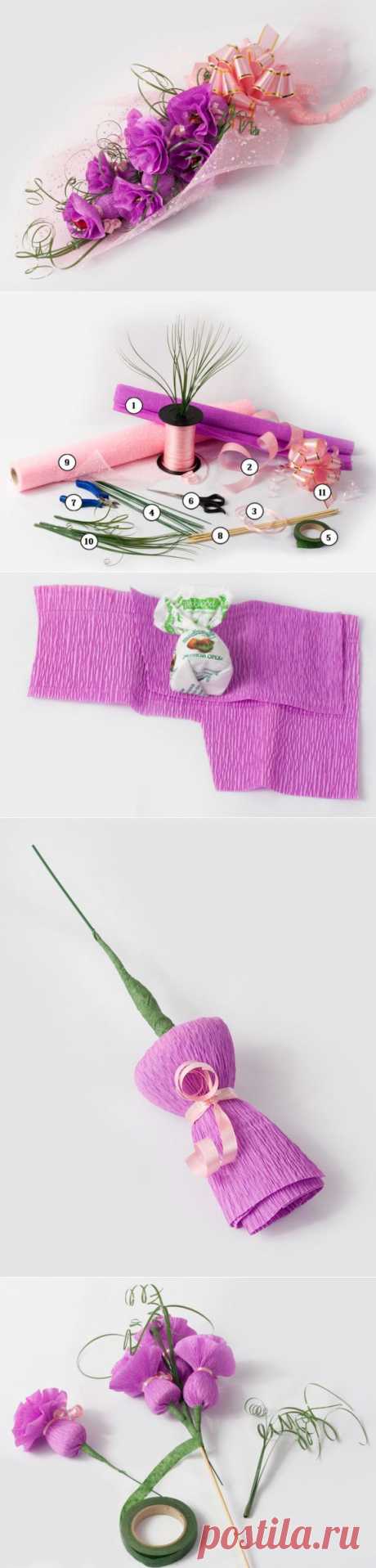 Идея к 1 сентября -  из конфет и гофрированной бумаги своими руками. МК | Варварушка-Рукодельница