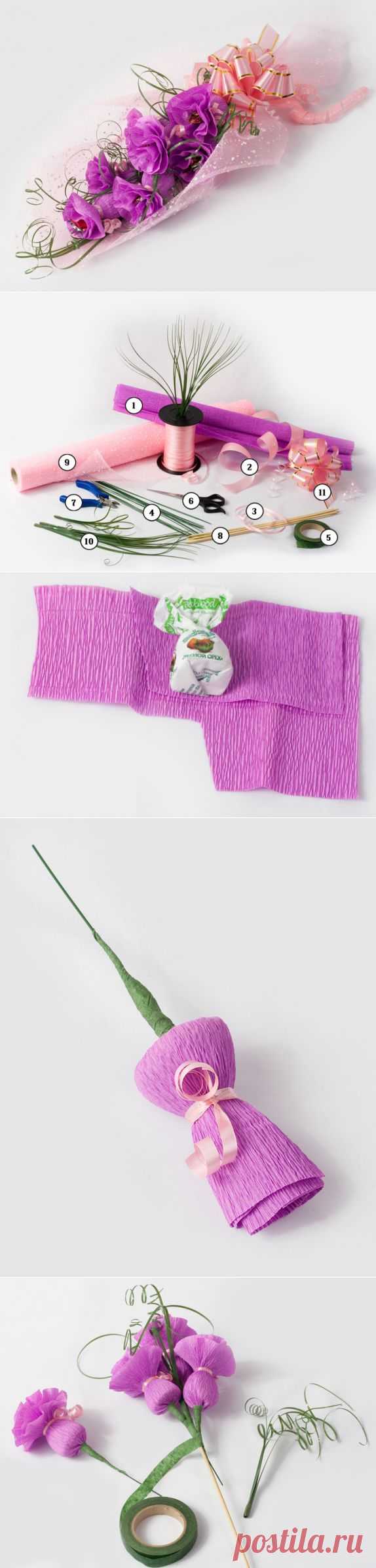 Идея к 1 сентября -  из конфет и гофрированной бумаги своими руками. МК | Варварушка-Рукодельница