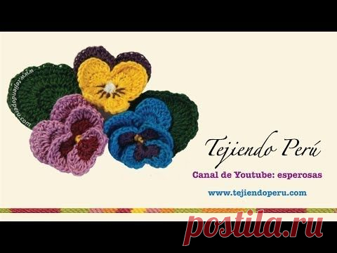 Анютины глазки How to crochet pansy Вязание крючком Урок 54 - YouTube