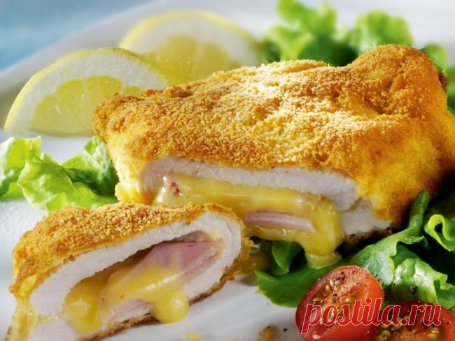 Куриное филе по-французски
Отличный рецепт приготовления филе куриной грудки с ветчиной и сыром.
