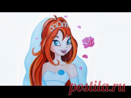 Уроки рисования. Как нарисовать БЛУМ из мультика  ВИНКС КЛУБ Winx Club