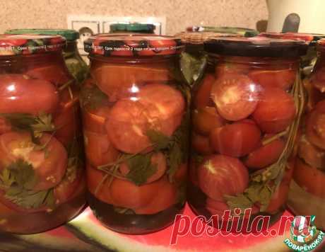 Помидоры половинками на зиму с петрушкой – кулинарный рецепт