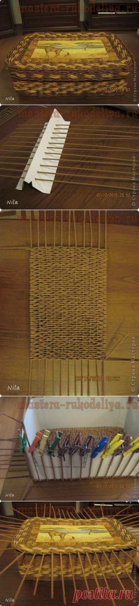 Мастер-класс по плетению из газет: Плетение квадратной (прямоугольной) коробки