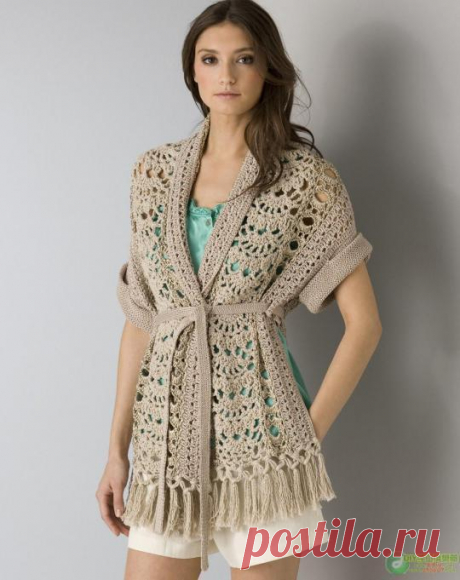 Шарф-болеро крючком.