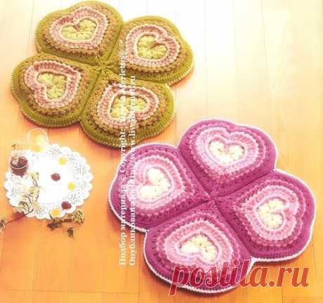 Коврики-подушки крючком ... от Flower Mat (Япония)