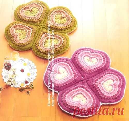 Коврики-подушки крючком ... от Flower Mat (Япония)