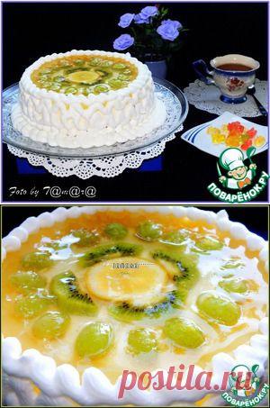 Торт творожный с фруктами - кулинарный рецепт