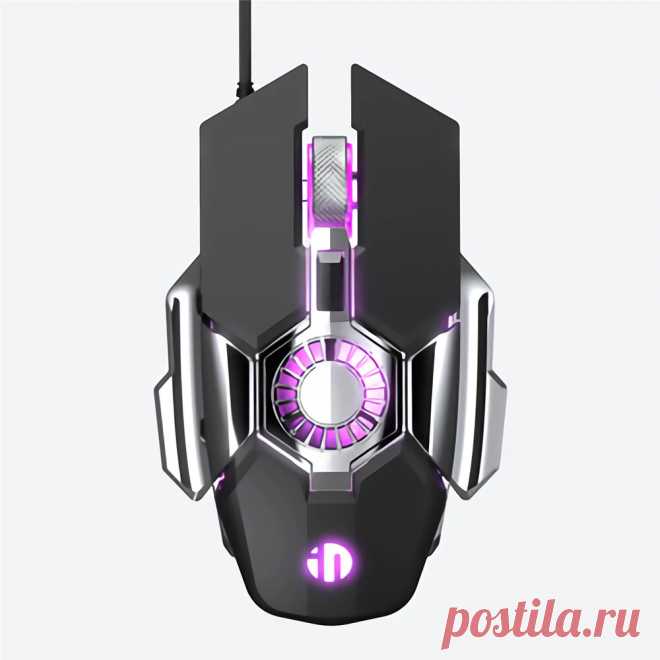 Inphic x7 wired cooling fan mouse macro programming 7200dpi 6 buttons ergonomic rgb backlight optical gaming mice for computer laptop pc gamer Sale - Banggood.com