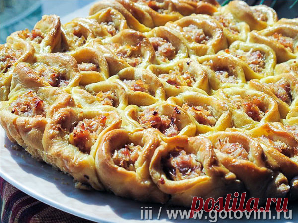 Пирог с мясом и капустой «Соты»