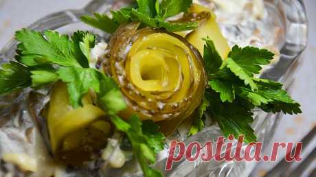 Салат с куриными сердечками