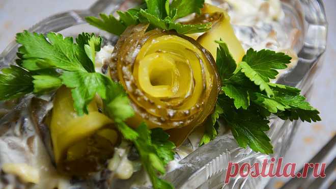 Салат с куриными сердечками