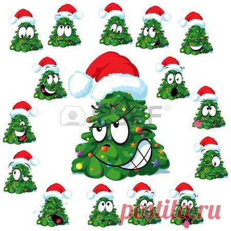 Christmas Tree With Santa S Cap Royalty Free Cliparts, Vectors, And Stock Illustration. Image 14092837.