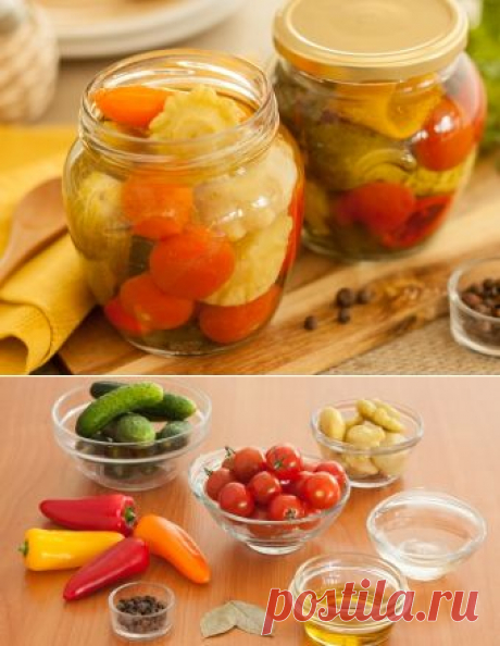 Маринованное ассорти - рецепт приготовления от Простоквашино
