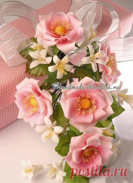 ​Цветочная композиция из холодного фарфора: мастер-класс