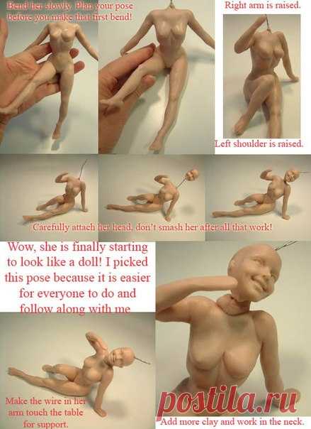 ПРОЦЕСС ЛЕПКИ КУКЛЫ ИЗ ПОЛИМЕРНОЙ ГЛИНЫ | 19 фотографий
