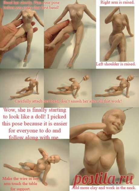 ПРОЦЕСС ЛЕПКИ КУКЛЫ ИЗ ПОЛИМЕРНОЙ ГЛИНЫ | 19 фотографий