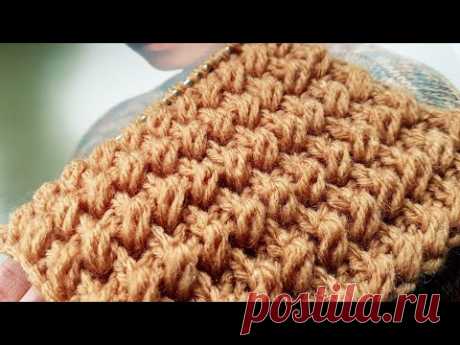 Вяжем узор &quot;Кофейные зёрна&quot; ☕ knitting pattern.