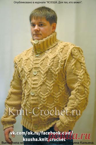 Мужской жакет, связанный спицами. - Мужчинам спицами - Вязание спицами - Каталог статей - Вязание спицами и крючком