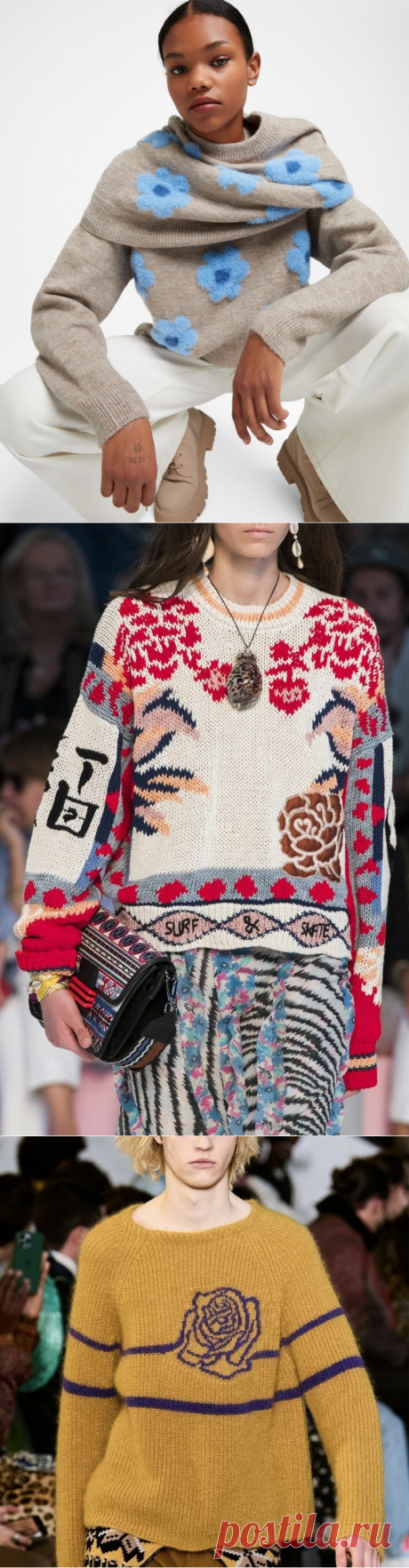 Вышивка на вязаном изделии. Идеи для вдохновения!!! | Вязание с Irina Bronya | Дзен