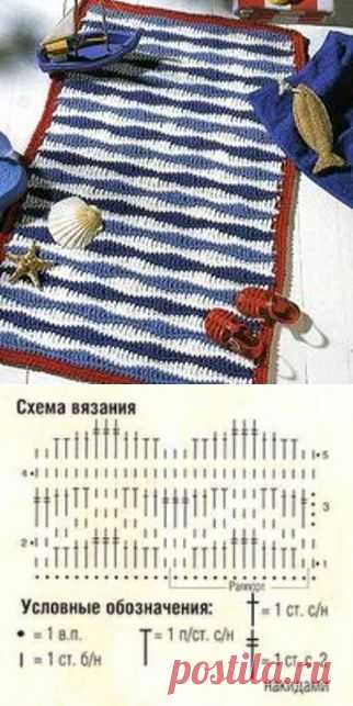 Коврик "Морские волны."Вяжем крючком..
