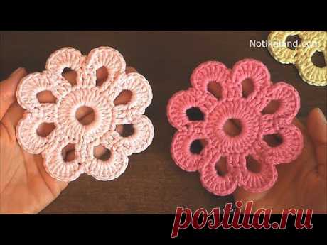 How to crochet EASY for beginners CROCHET Motif Flower Doily Coaster
