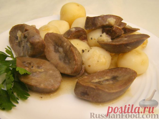 Рецепт: Почки свиные тушеные на RussianFood.com