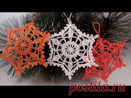 Вязание снежинки крючком - How to crochet snowflake