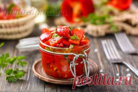 Быстрый маринованный болгарский перец с чесноком и зеленью