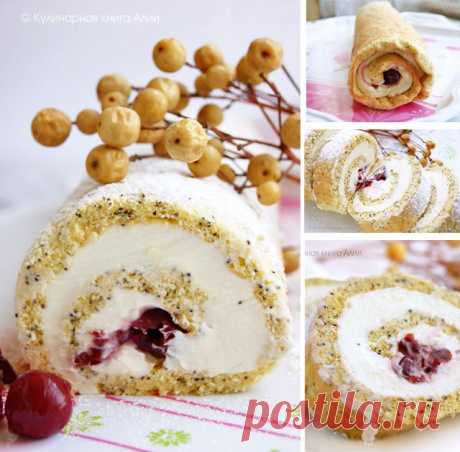 Рулет с творожным кремом. Автор: Алия