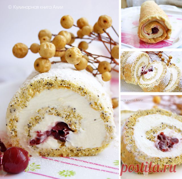 Рулет с творожным кремом. Автор: Алия