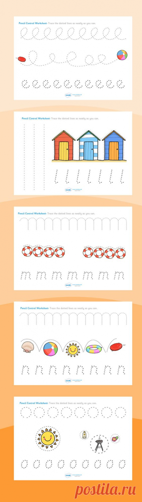 (690) Summer Resources- Pencil Control Worksheets | Writing exercises