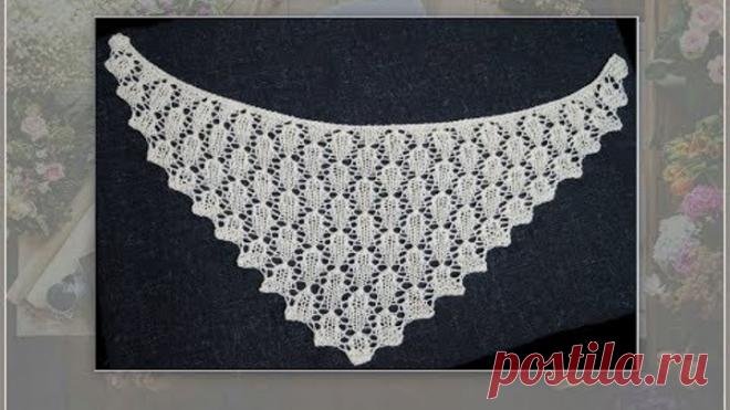 Вязание мини шали с цельновязаной каймой 