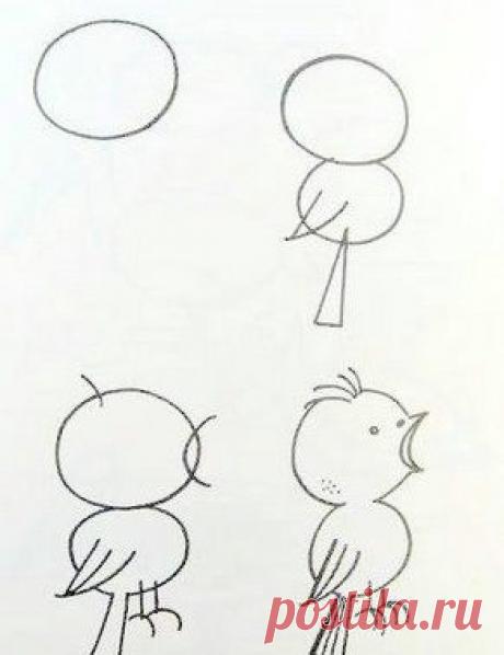 Рисуем с детьми животных и птиц. Разные способы.