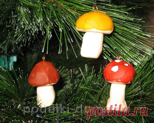 Елочные игрушки из холодного фарфора 