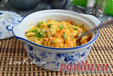 Цветная капуста с грибами в духовке - рецепт с фото