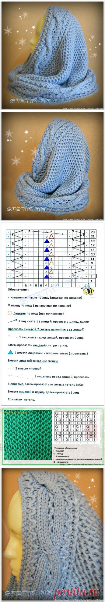 снуд " Талая вода" спицами