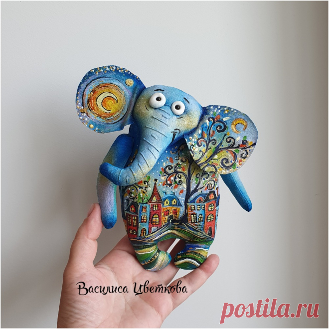 Синий слон. Слоник #слон #слоник #синийслон #слоняшки #текстильнаягрушка #грунтованныйтекстиль #ручнаяработа #хендмейд