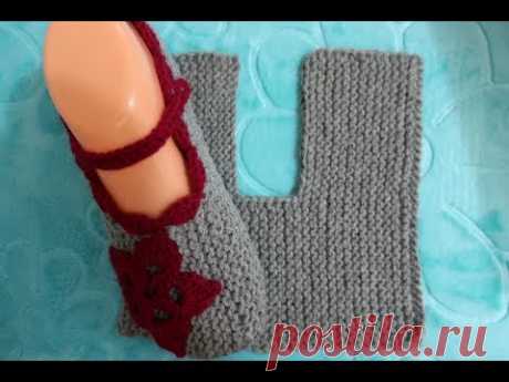 САМЫЕ ПРОСТЫЕ СЛЕДКИ ( ТАПОЧКИ) СПИЦАМИ. МАСТЕР КЛАСС. ДЛЯ НАЧИНАЮЩИХ.