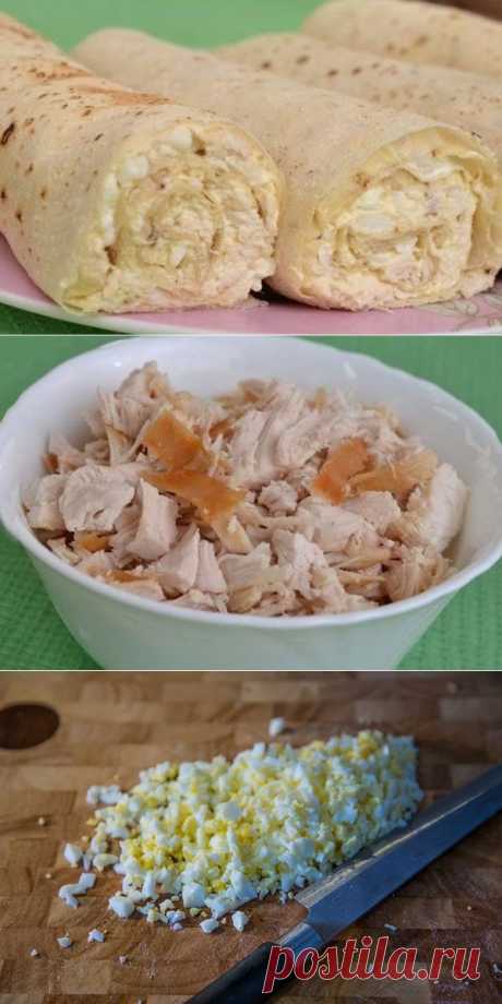 Куриный рулет в лаваше