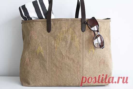 Вышитый икат на сумке (мастер - класс) / Сумки, клатчи, чемоданы / Модный сайт о стильной переделке одежды и интерьера