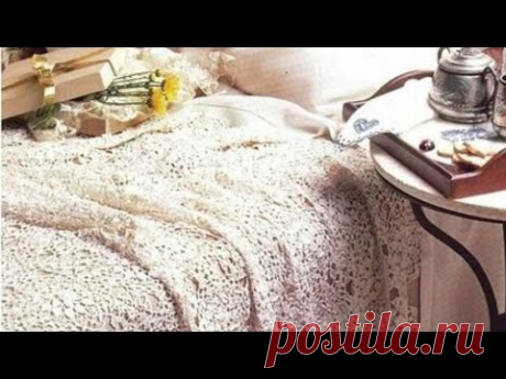 Такое красивое и нежное покрывало Мотив просто резной.