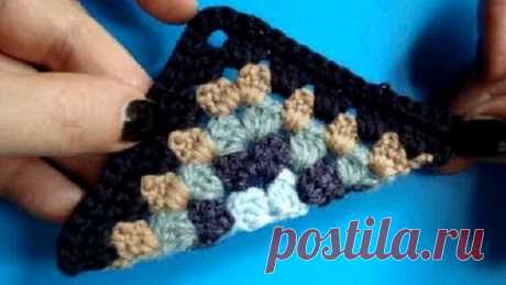 Вязание крючком - Урок 217 Треугольник Crochet triangle motif
