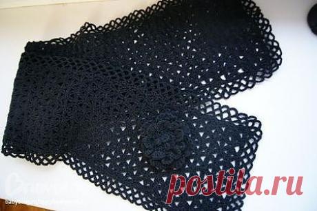 Вяжем крючком из последнего ажурный шарфик на заказ мастер класс » Вязание крючком - схемы, видео, уроки