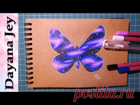 КАК НАРИСОВАТЬ КОСМОС КАРАНДАШАМИ? ПРОСТО!