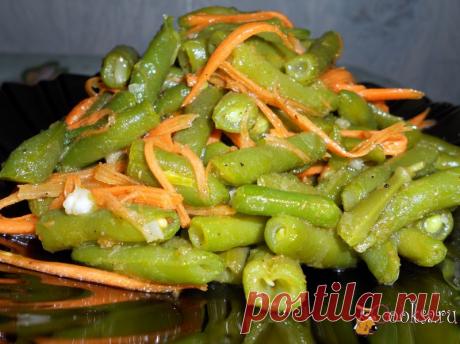 Корейский салат из зеленой стручковой фасоли фото рецепт приготовления