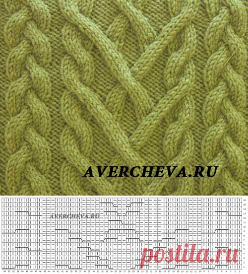 Узор 835 |  каталог вязаных спицами узоров